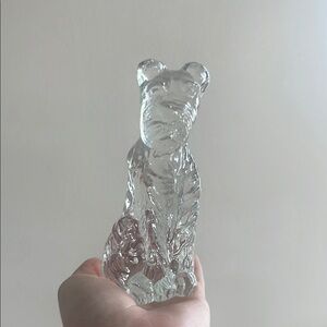 Vintage Crystal Glass Dog Figurine